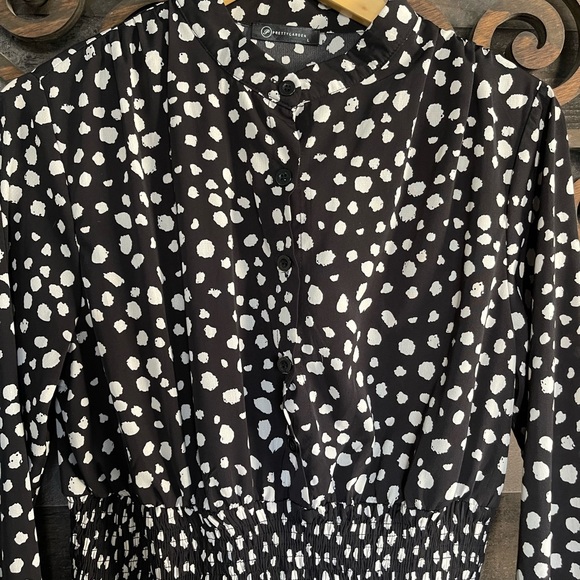 Polka Dot Dress L Boho Whimsy Goth Party Going Out Mini Classy Elegance - Picture 13 of 16